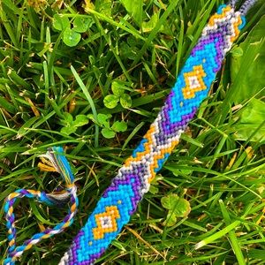 Tie closure, handmade friendship bracelet.